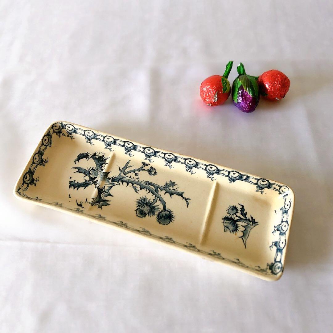 ジアン CACTUS サボテン トゥースディッシュ ブルー アンティーク食器