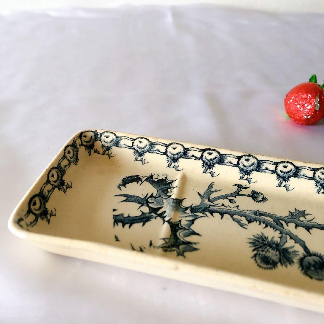 ジアン CACTUS サボテン トゥースディッシュ ブルー アンティーク食器