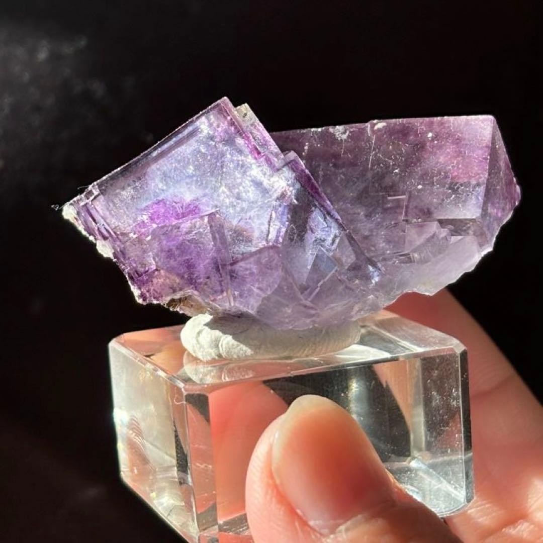 し*ま様 中国　ヤオガンシャン　パープルブルー　フローライト　結晶　原石　鉱物標