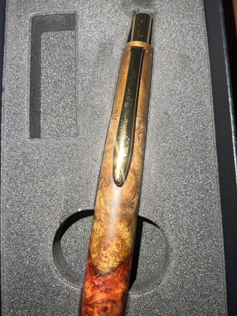 ボナンペン シャーペン0.5mm(花梨紅白/色物金具・古風) 値下げOK