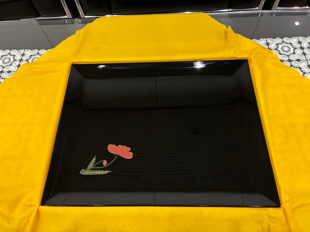 輪島塗　卓上膳　草花絵替蒔絵　五枚組　共箱