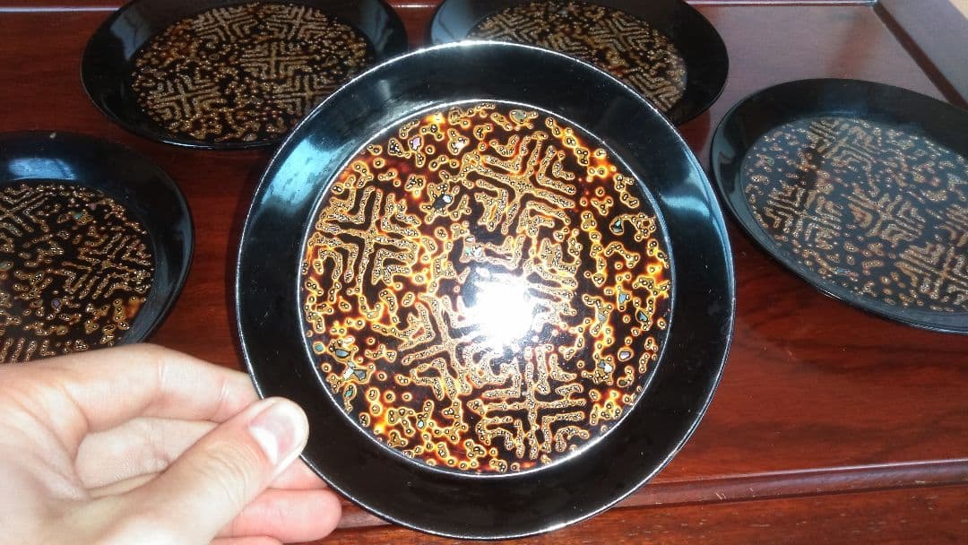 らでんいり　銘々皿5枚