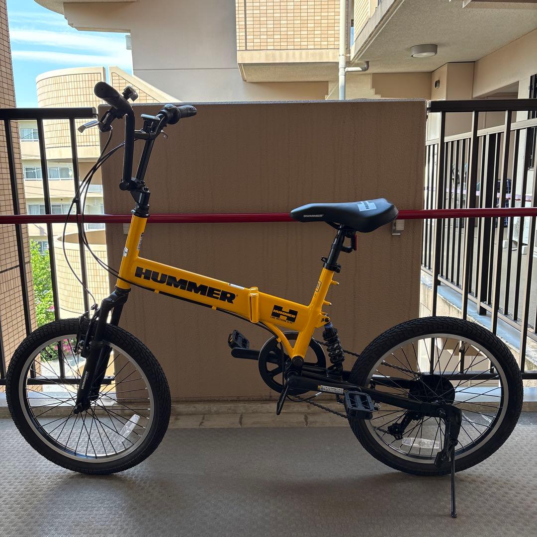 (引取りかお届け) 20インチHUMMER 折りたたみ 自転車 黄色