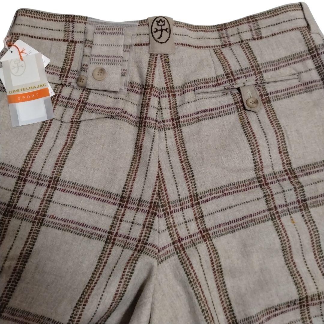 【新品未使用 サイズ90】カステルバジャック ウールパンツ ゴルフ メガチェック
