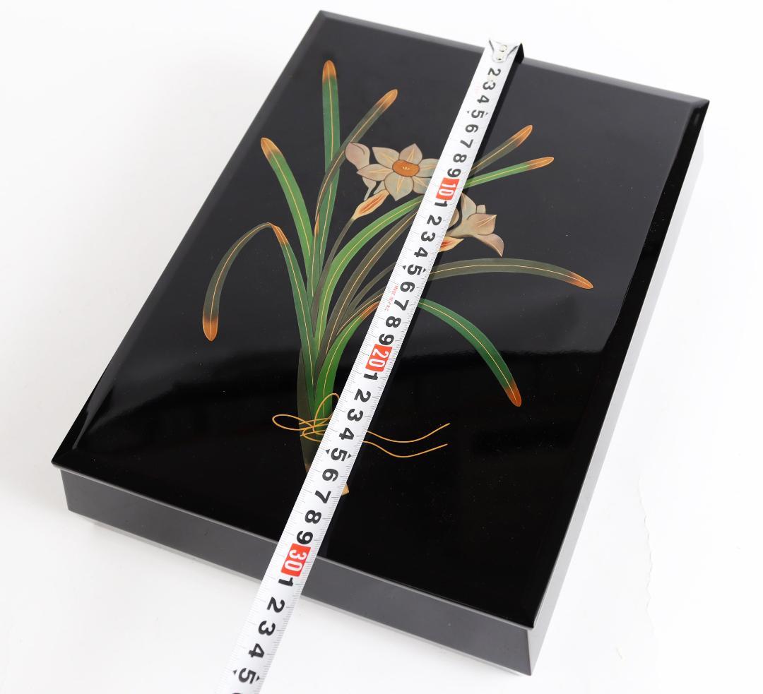 輪島塗 花蒔絵 文箱 硯箱 小物入 木箱