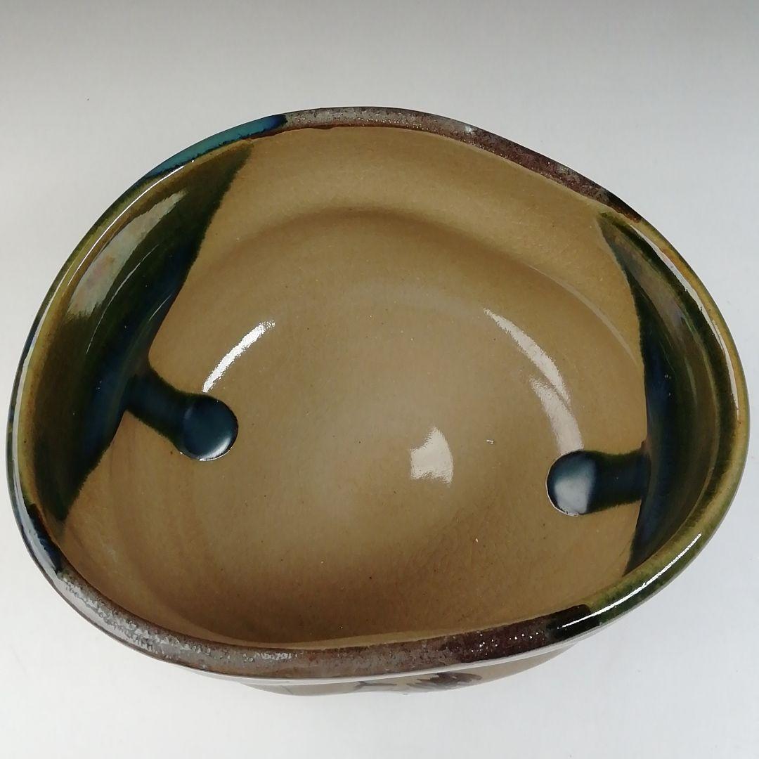 Ｔ５５８　茶碗　『鳴海織部』『御題茶碗』『景陶 造』　共箱　抹茶碗　茶道具