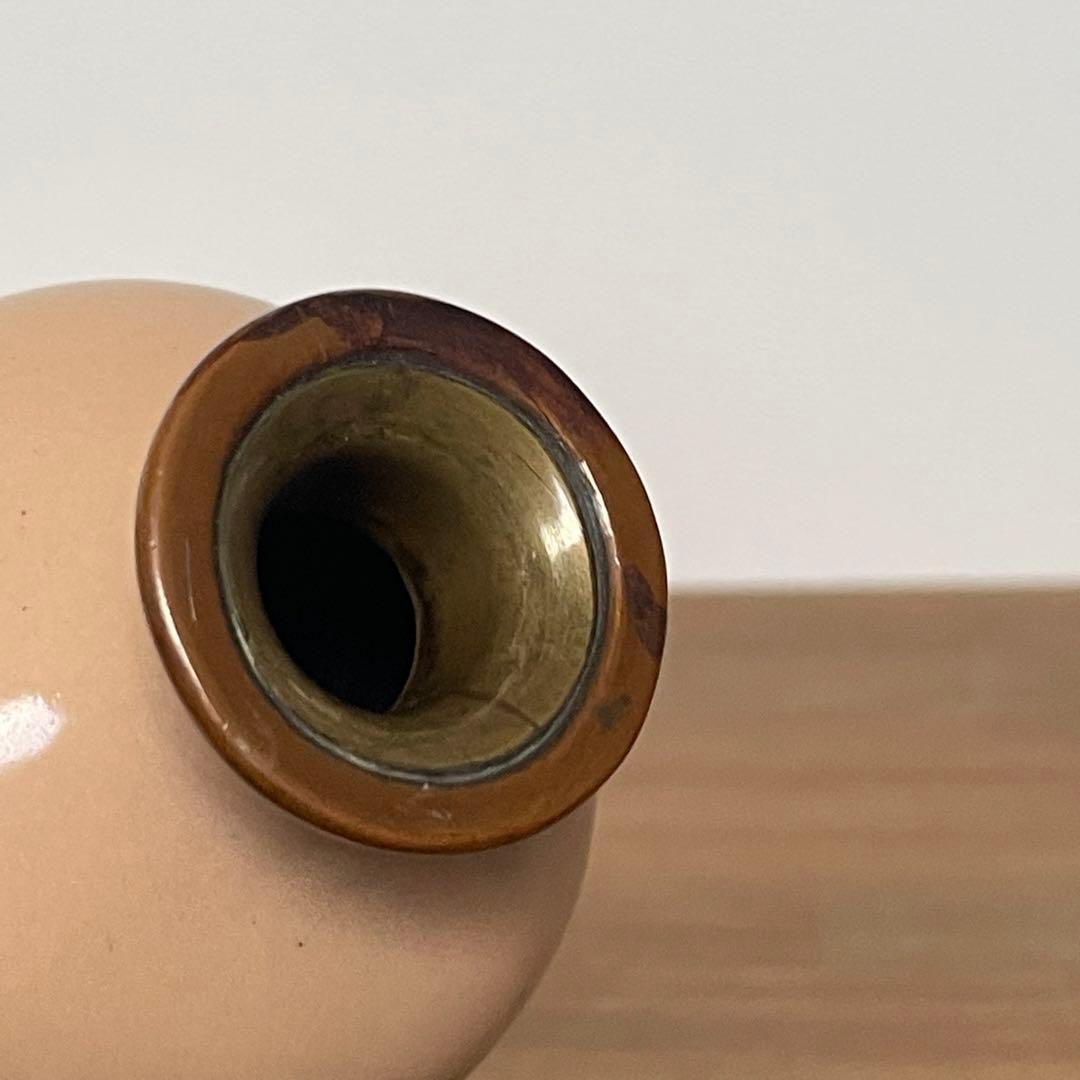 明治期　尾張　七宝　花文　銀線　植線　花瓶　小花瓶　小瓶　七宝焼　壷　花入