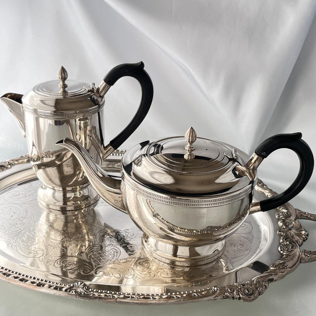 【英国】 ティーサービス 4点 【シルバープレート】