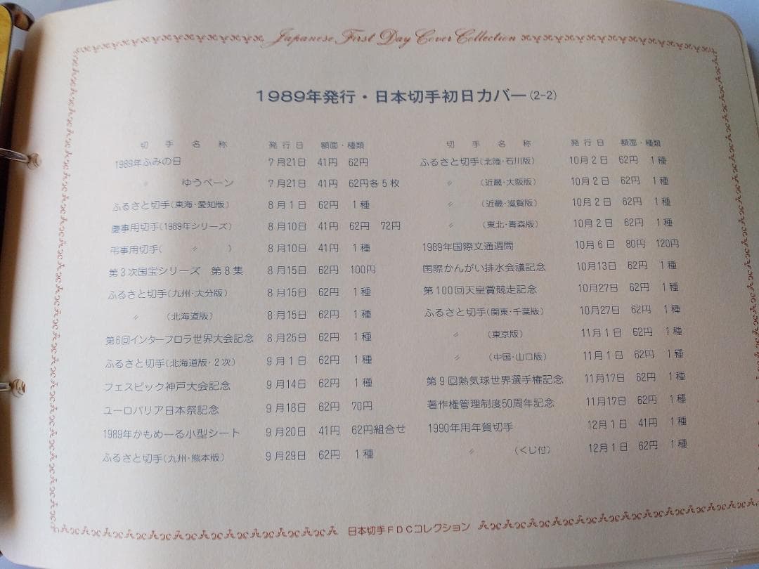 初日カバー 1989年 平成元年 巳年 記念切手 切手 59通ファイル2冊 新品
