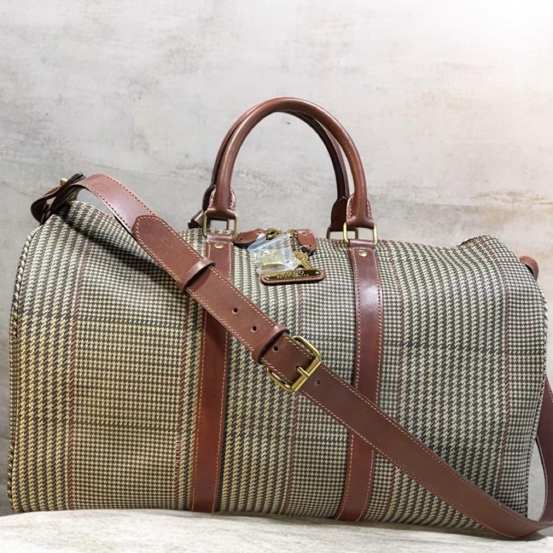 極美品 POLO Ralph Lauren ボストンバッグ ショルダー旅行 鍵付
