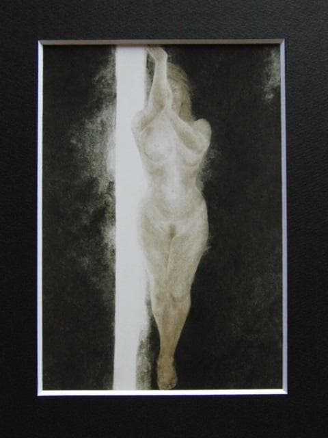 岸野圭作、【開白】、希少な額装用画集より、新品額装付、状態良好