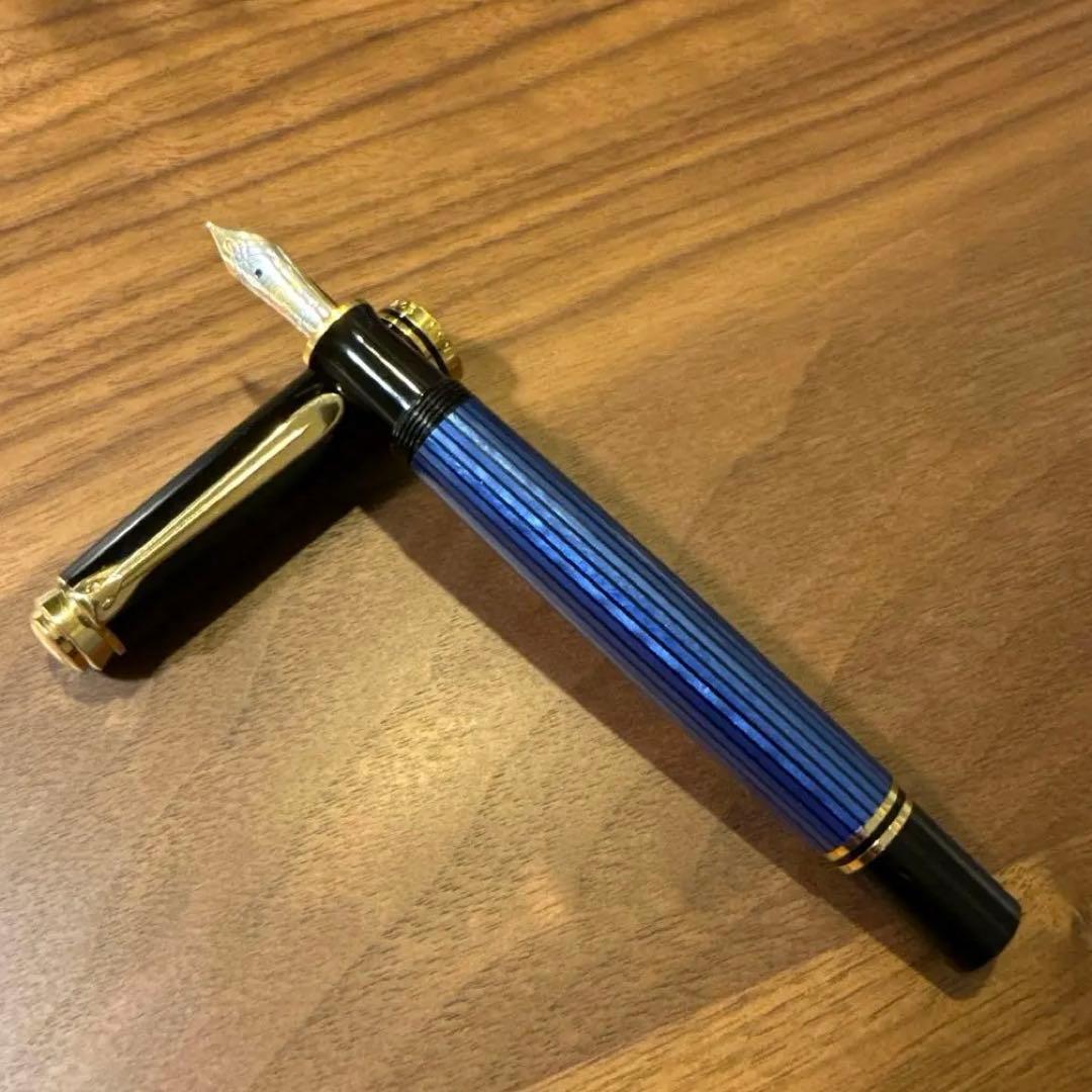 ペリカン Pelikan 万年筆 M600 スーベレーン 青縞 F 細字