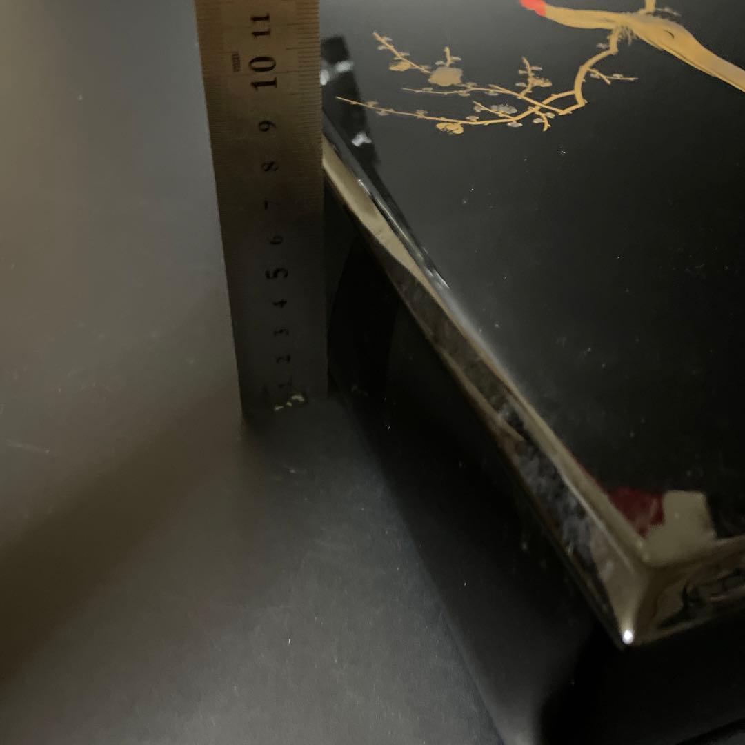 時代物　蒔絵硯箱　是真造　木箱付き