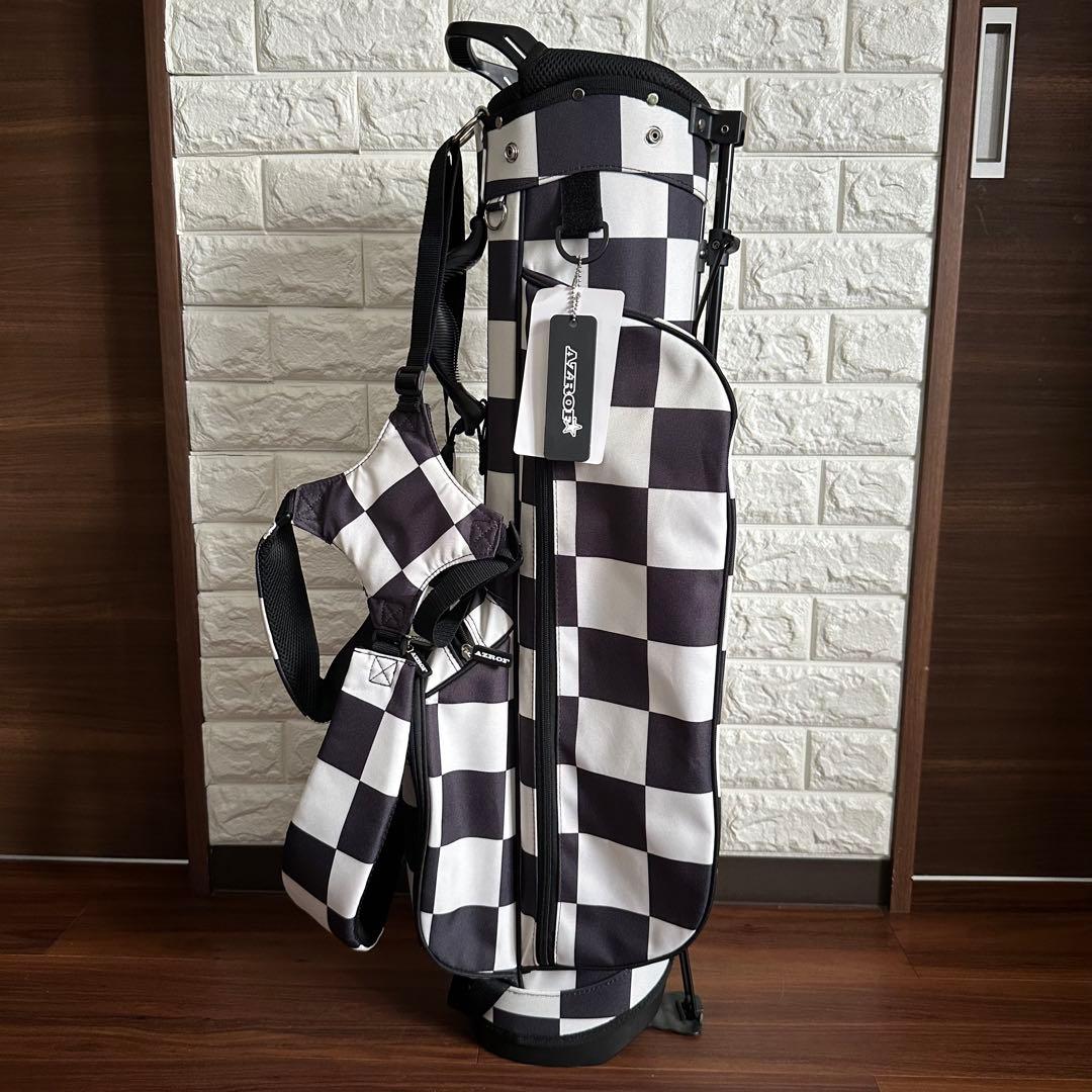 未使用 AZROF スタンド 6.5型 キャディバッグ チェッカーBK