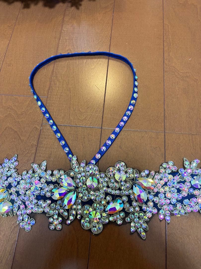 ベリーダンス 衣装 Sufel Boutique 青 メッシュ フュージョン