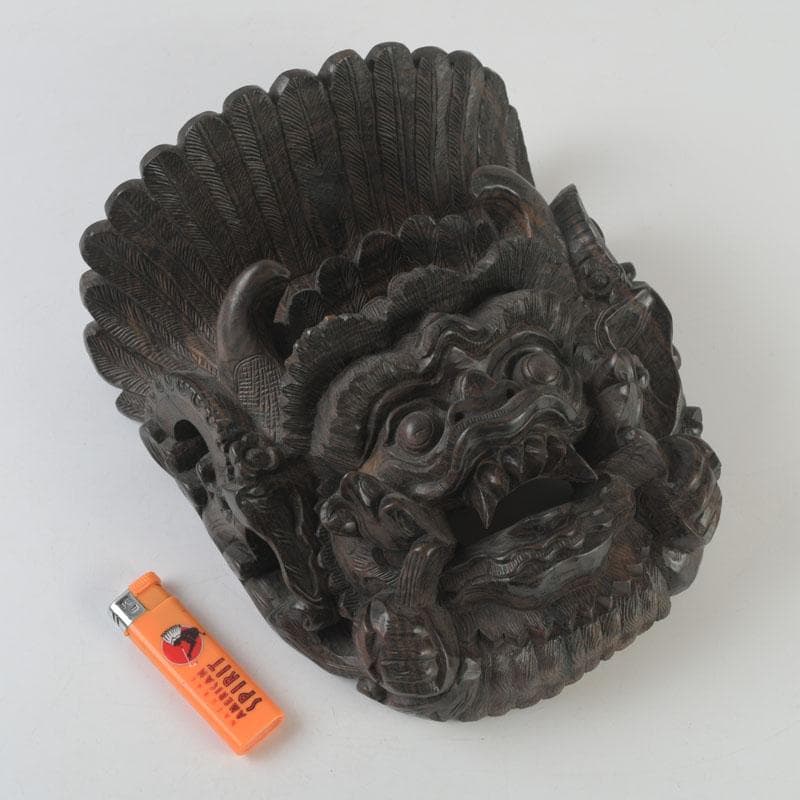 バリ島　インドネシア　木彫　ガルーダ　面　壁飾　C　8630