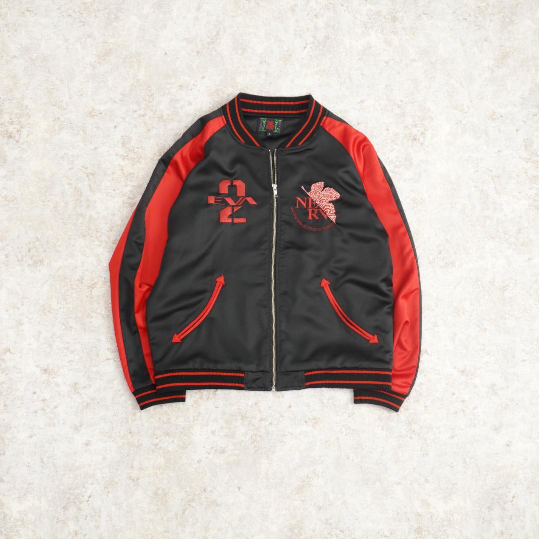 エヴァンゲリオン × NISHIKI ２号機 月下桜吹雪スカジャン XL レッド