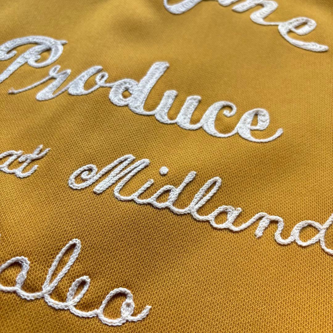 ANGEL TOWN ハーフジップ　ボーリングシャツ　イエロー　刺繍　サイズ38