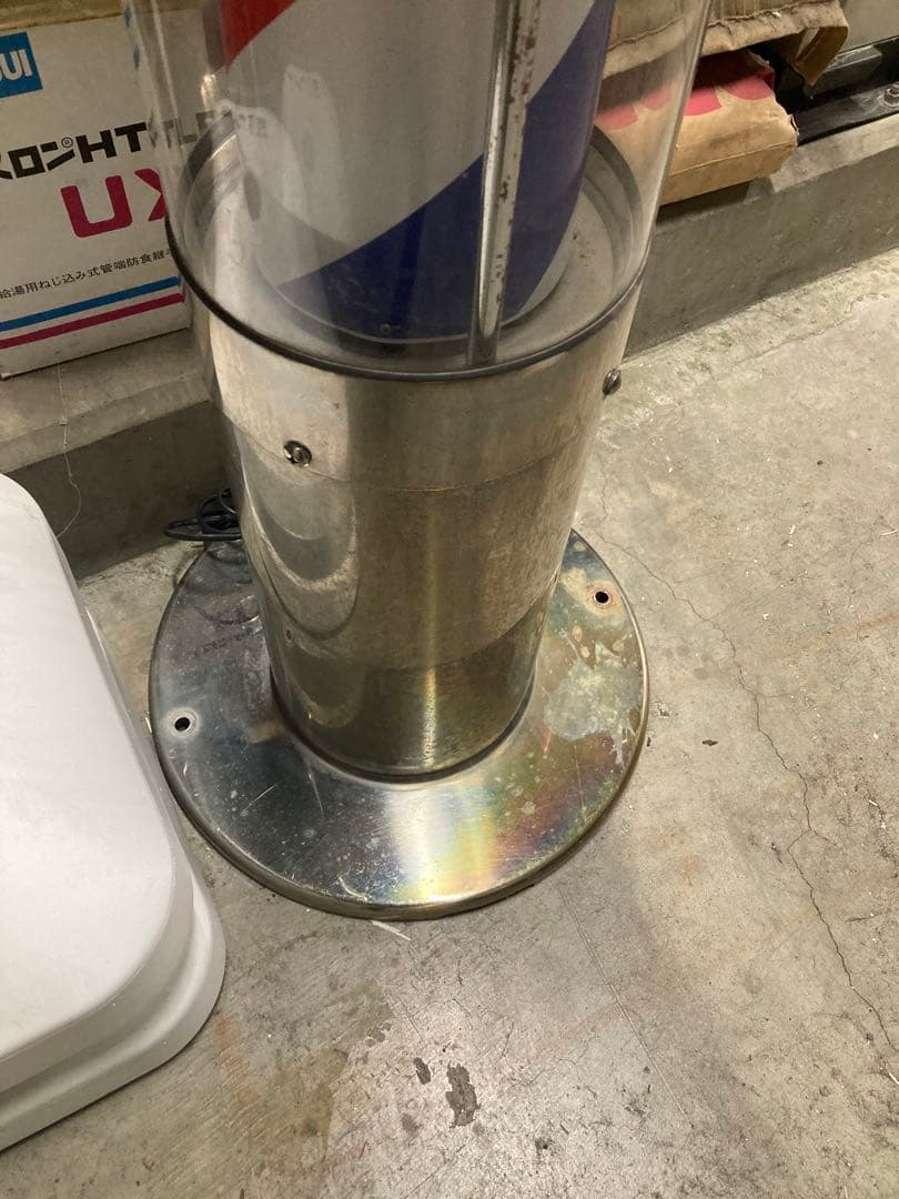 理容店　サインポール　 赤・白・青 ストライプ　LED