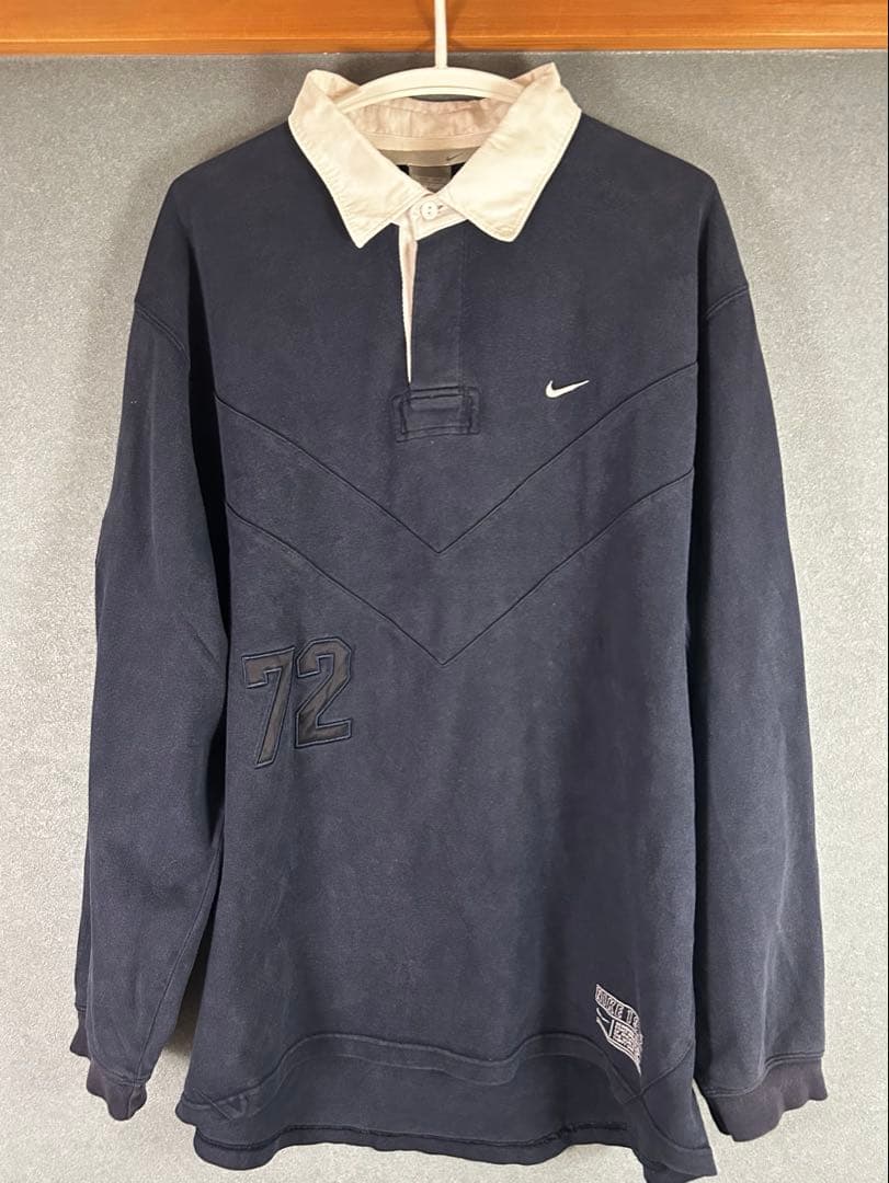2000 ナイキ 　ラガーシャツ　刺繍あり 　Mサイズ VTG