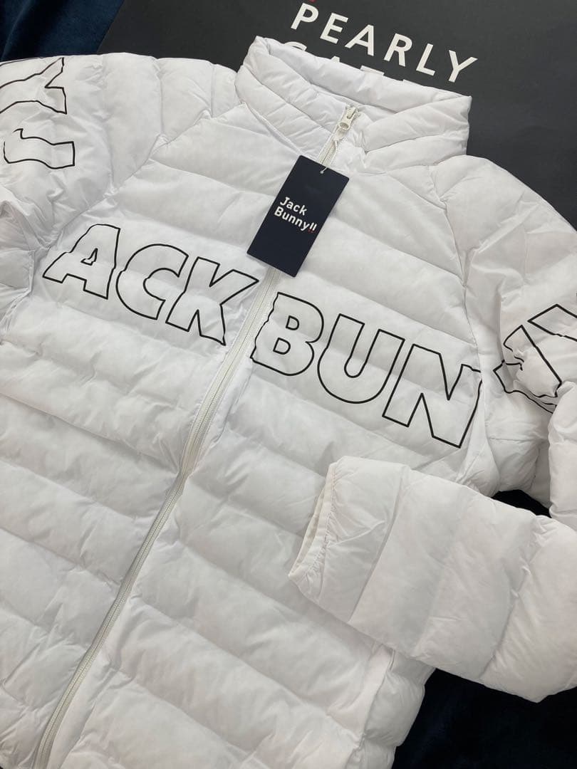 新品 パーリーゲイツ ジャックバニー ナイロンタフタ袋織 中綿ブルゾン(4)M白
