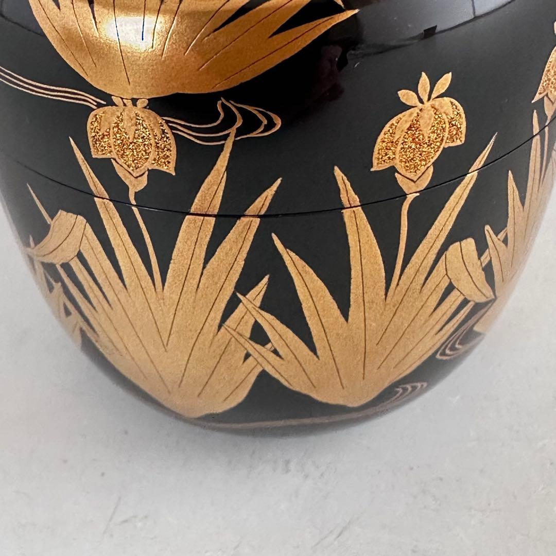 茶道具　八ツ橋蒔絵　大棗　堀川蒼雲　共箱　漆芸　薄茶器　杜若　燕子花