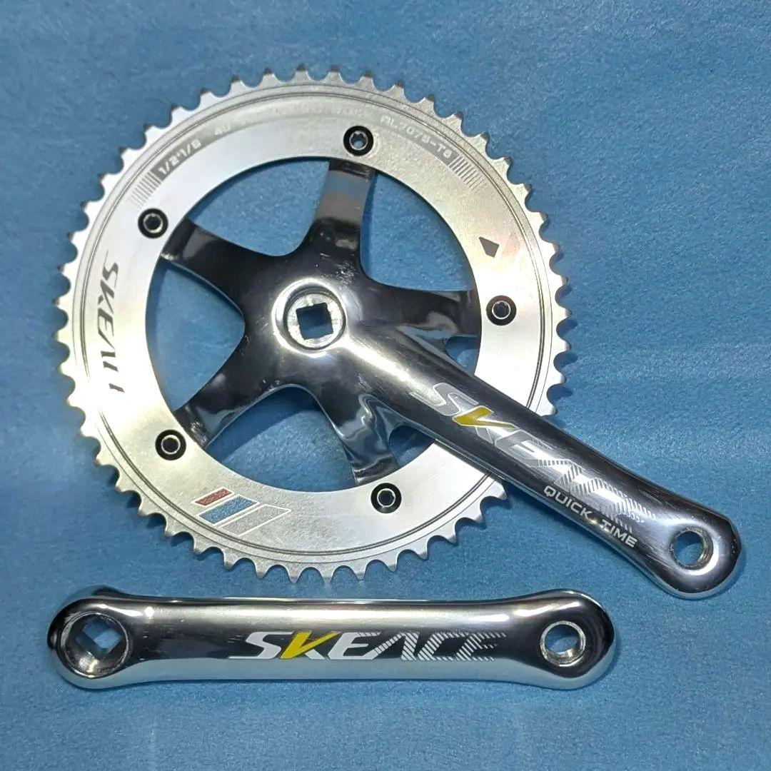 SKEACE スクエアテーパー ピストクランク 165mm 48T シルバー