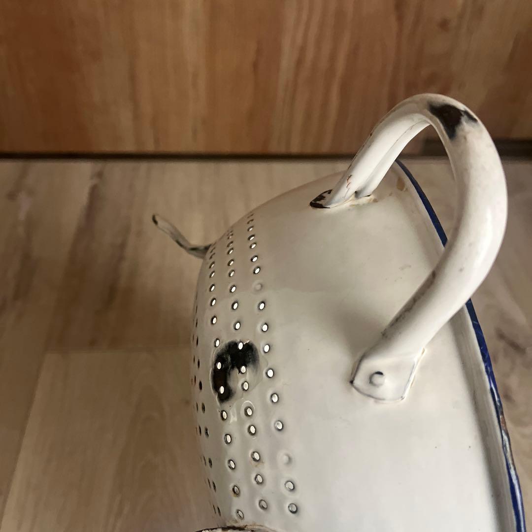 アンティーク　コランダー　猫足