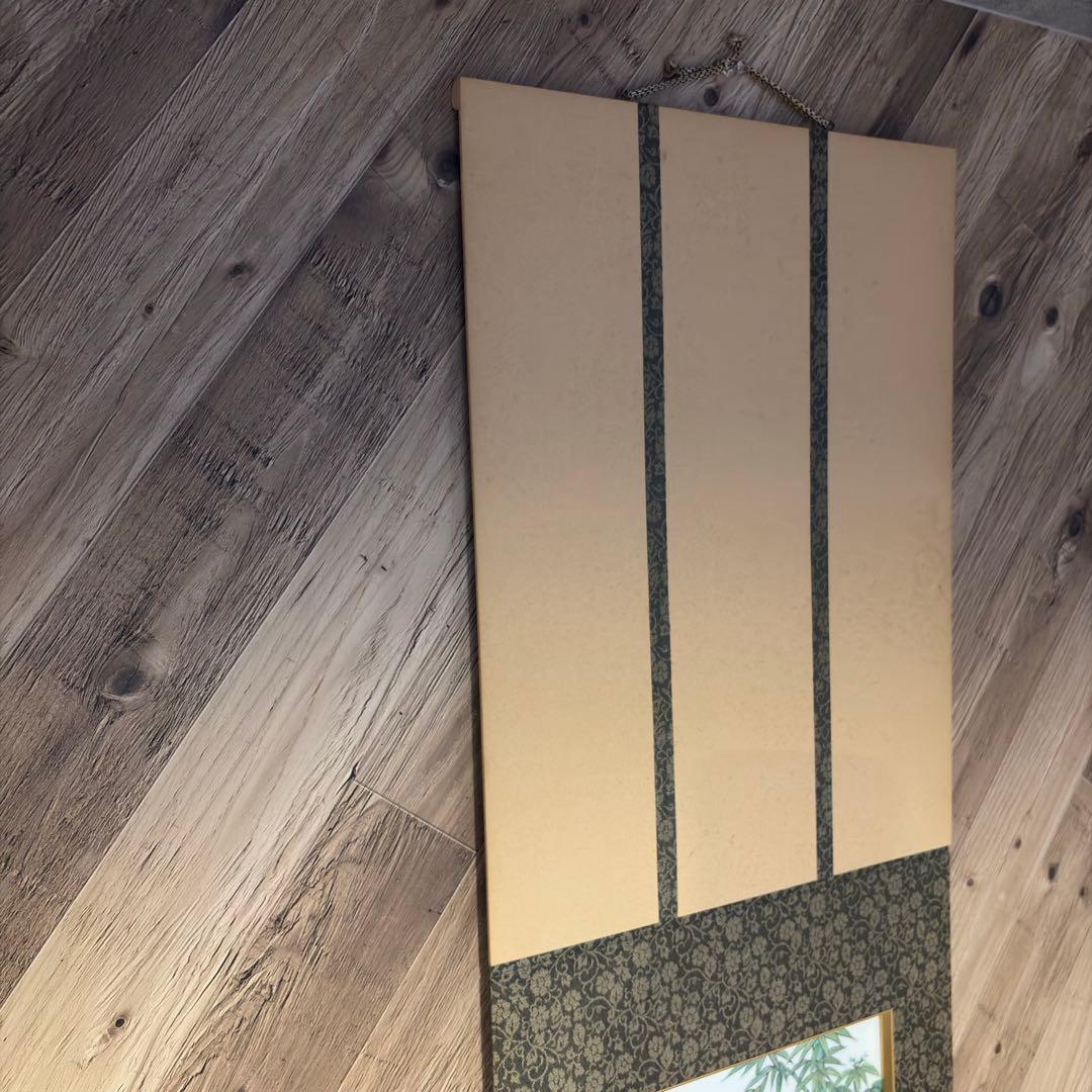 掛軸 陶磁画 応接間 玄関 茶室 書斎 装飾品 工芸品 置物 雀 鶉 梅 竹