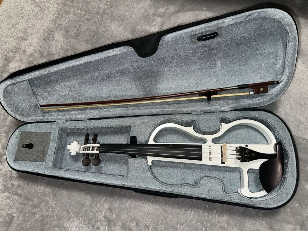 ammoon ホワイト バイオリン 本体とケース