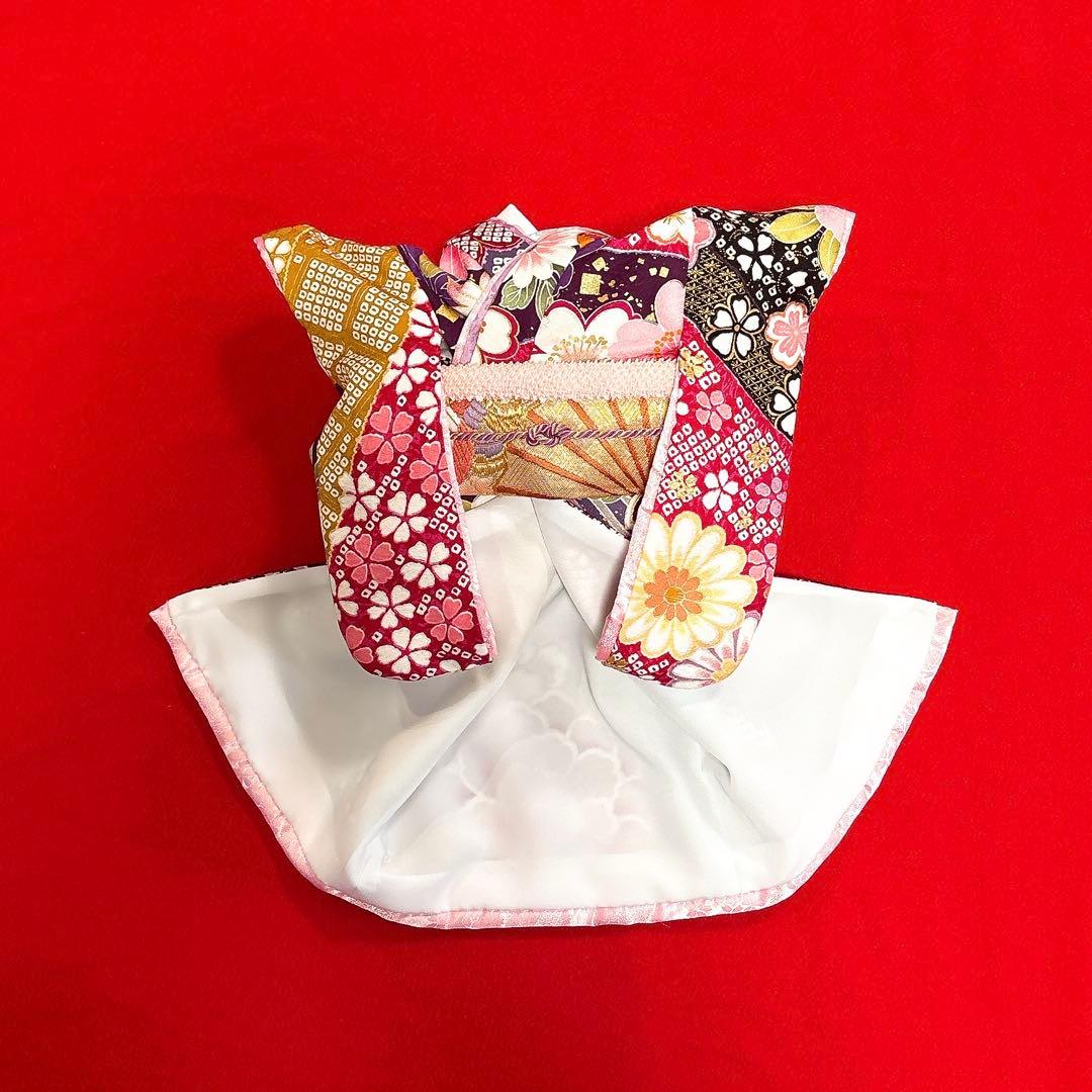 即納✨犬の着物✨犬用本格大振袖 XS お引き摺り 紫系 正絹金彩入り 犬服