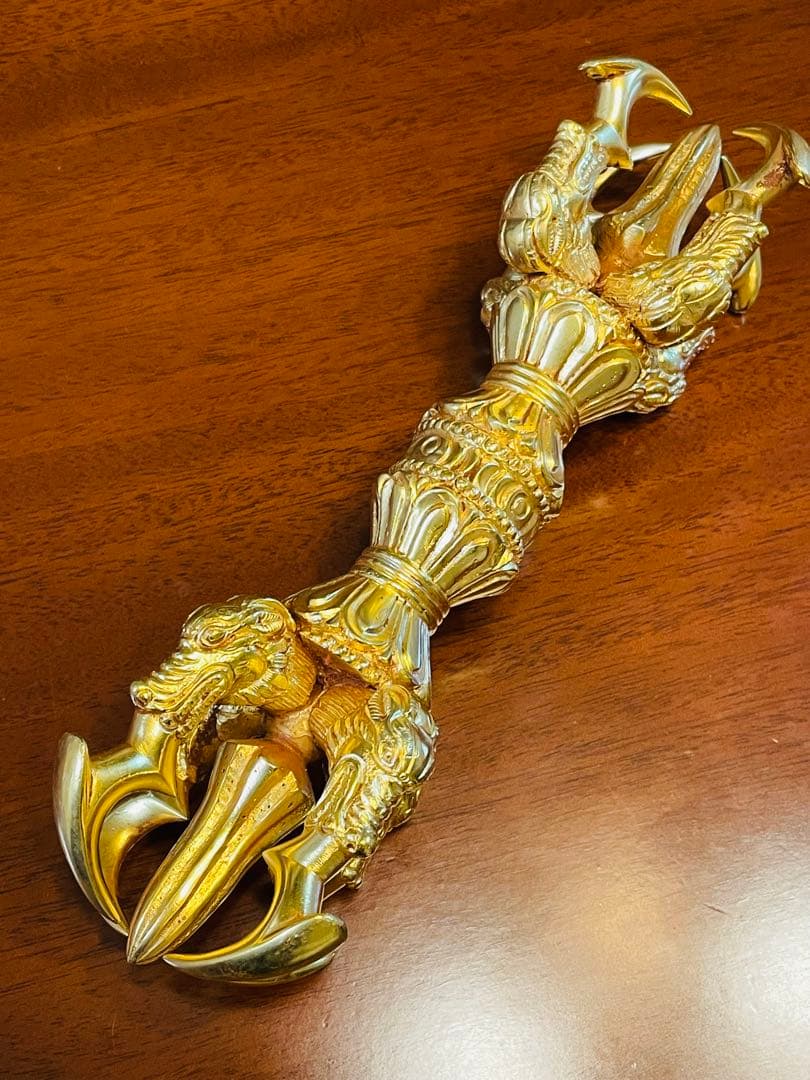 新品 未使用 法具 24金張 五鈷杵 ヴァジュラ 希少特大 サイズ約23㎝　29