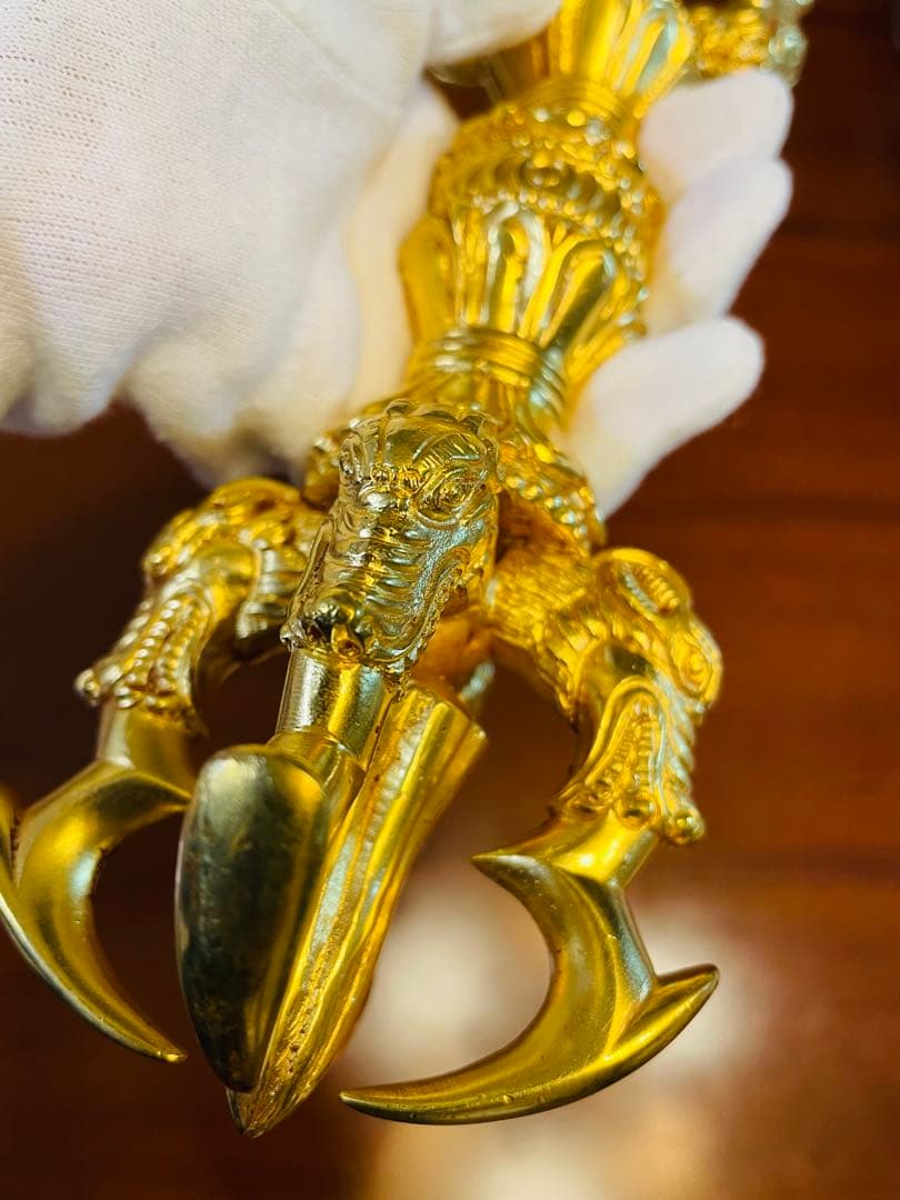新品 未使用 法具 24金張 五鈷杵 ヴァジュラ 希少特大 サイズ約23㎝　29