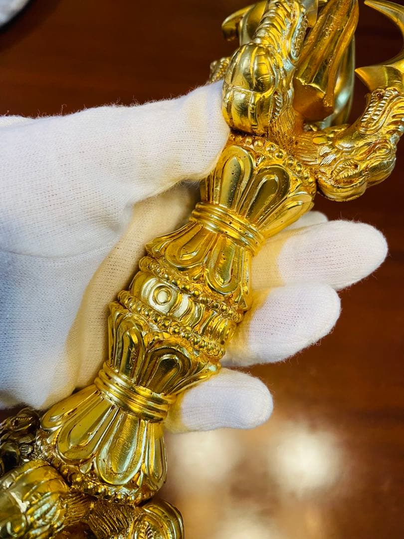 新品 未使用 法具 24金張 五鈷杵 ヴァジュラ 希少特大 サイズ約23㎝　29