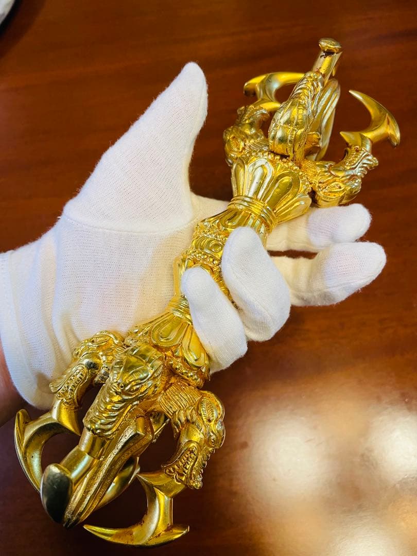 新品 未使用 法具 24金張 五鈷杵 ヴァジュラ 希少特大 サイズ約23㎝　29