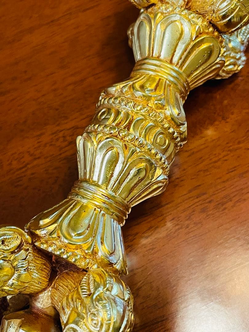 新品 未使用 法具 24金張 五鈷杵 ヴァジュラ 希少特大 サイズ約23㎝　29