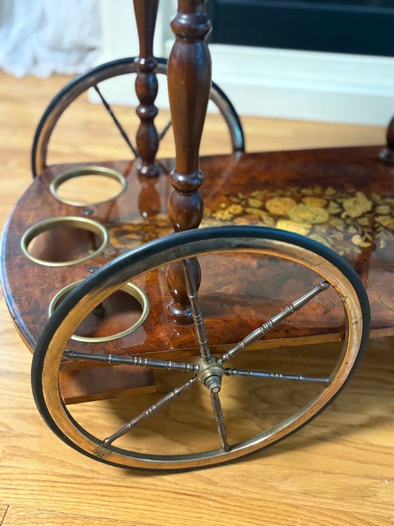 イタリア キッチンワゴン 象嵌 ヴィンテージ バタフライ