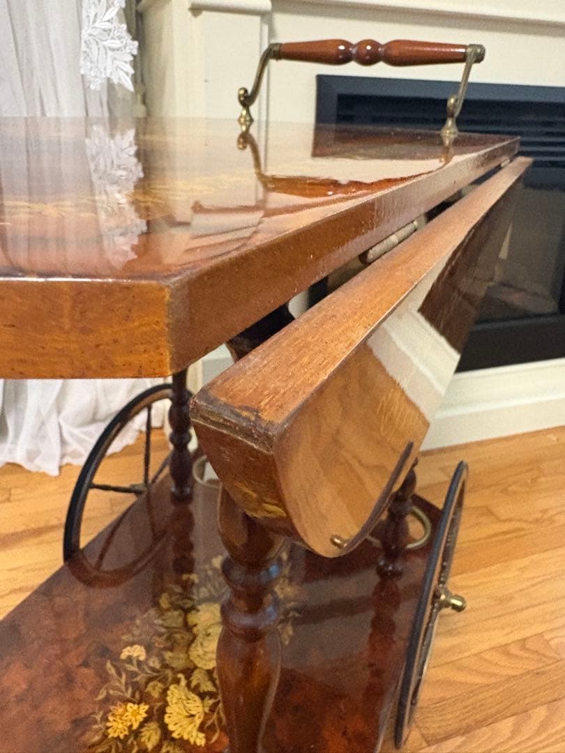 イタリア キッチンワゴン 象嵌 ヴィンテージ バタフライ