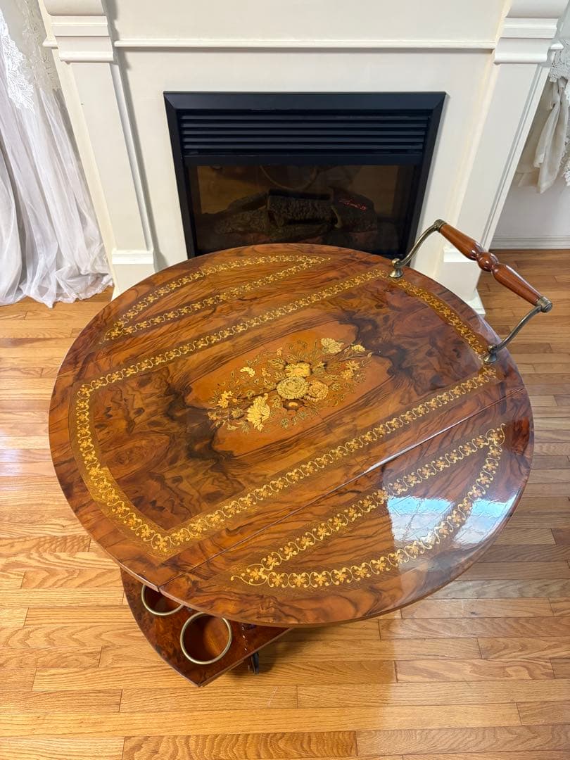 イタリア キッチンワゴン 象嵌 ヴィンテージ バタフライ