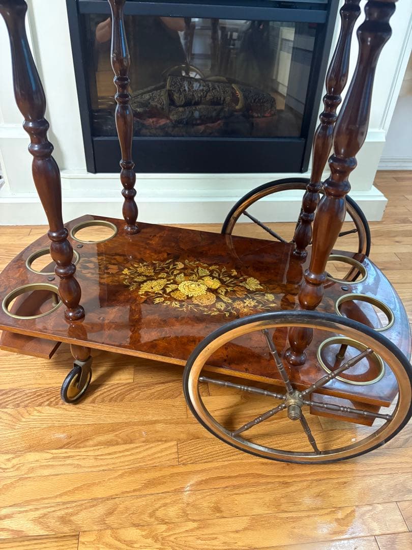 イタリア キッチンワゴン 象嵌 ヴィンテージ バタフライ