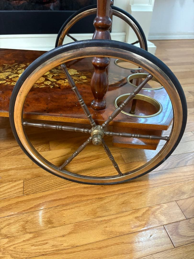 イタリア キッチンワゴン 象嵌 ヴィンテージ バタフライ