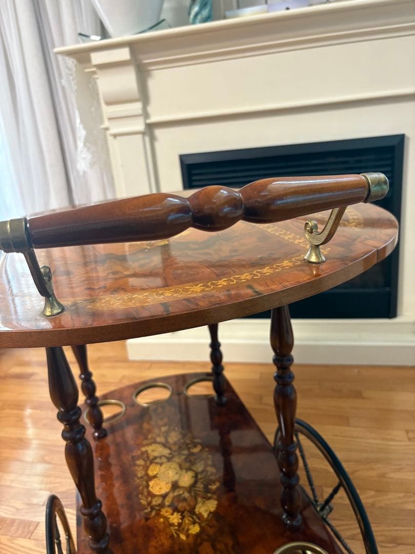 イタリア キッチンワゴン 象嵌 ヴィンテージ バタフライ