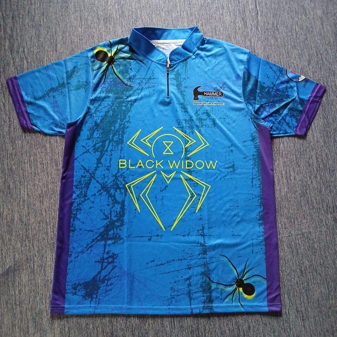 ✨新品✨ボウリングウェア　日本サイズ2XL　ブラックウィドー　ハンマー　ブルー