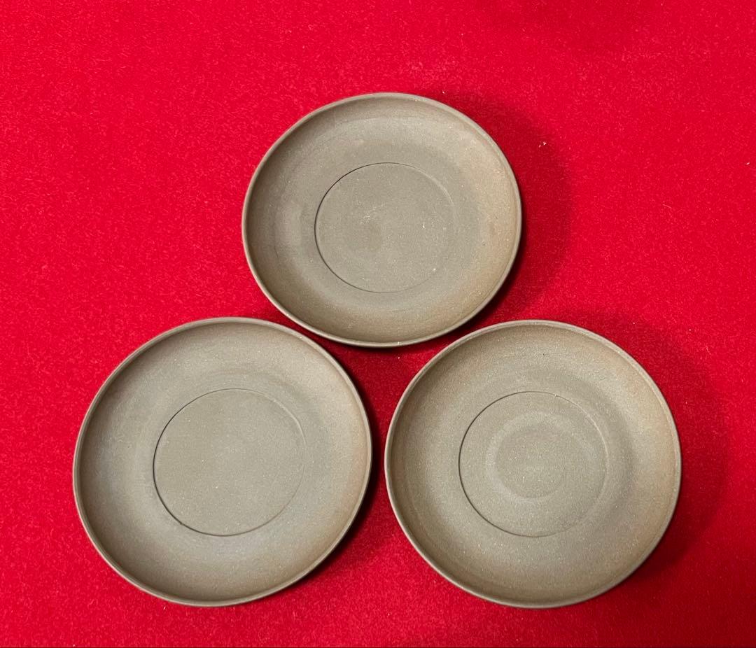 希少 中国美術 中國宜興紫砂 竹節紋樣 茶道具 カップ&ソーサー