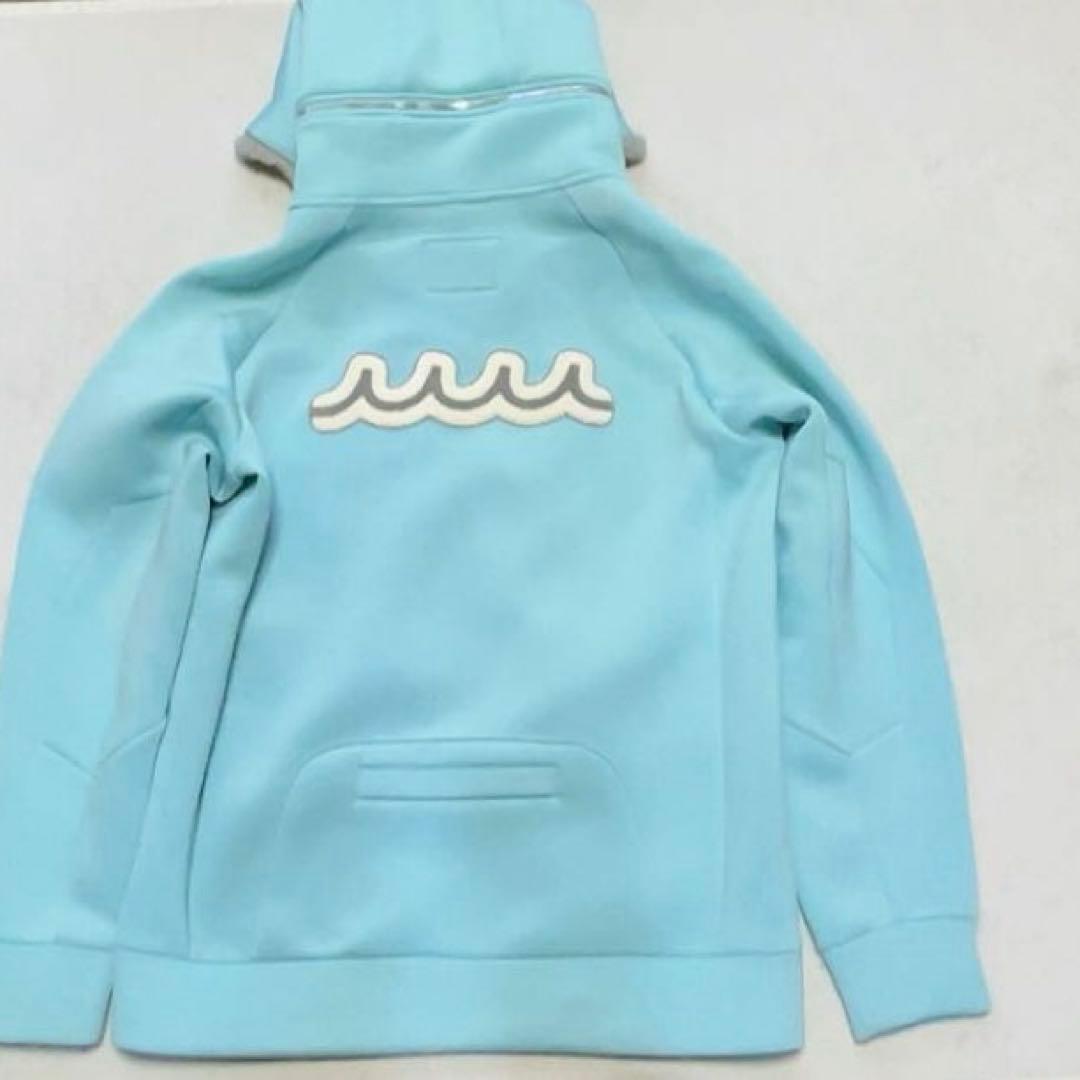 極美品　ムータ マリン ボンディングパーカー　ファー　フード　ブルー　XL