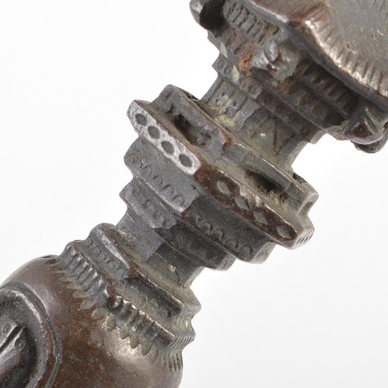 仏教美術　古銅宣徳銅　仏塔　紙鎮　置物　V　R6269