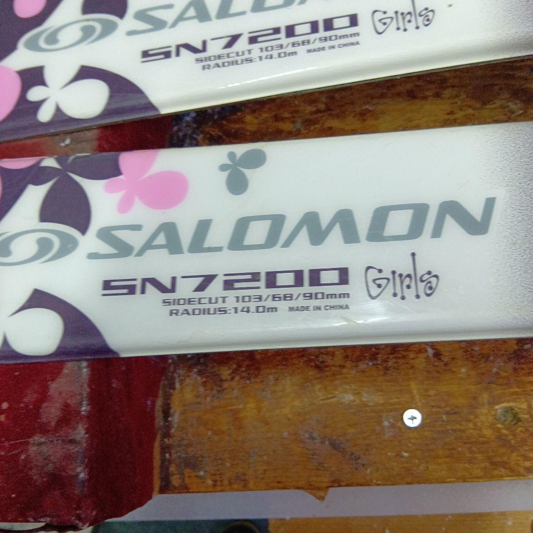 サロモン140cmメンテナス済 靴24cm、ストック付 ホットWAX済