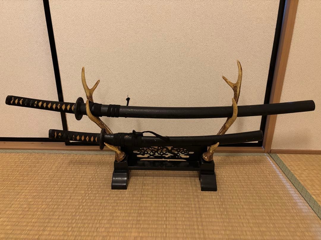 模擬刀　日本刀 2本セット 黒色の鞘