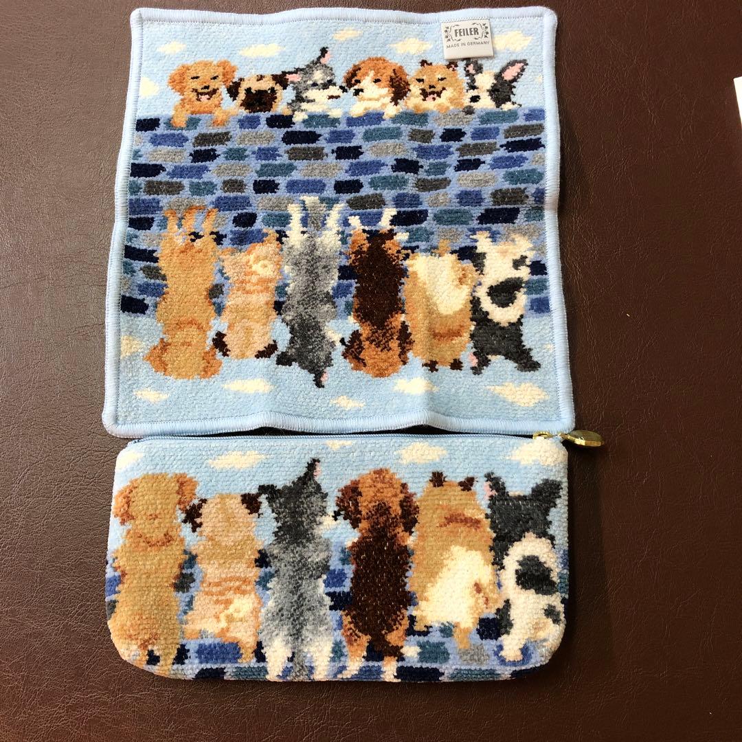 フェイラー　ピーピングパピー　ハンカチ　ポーチセット