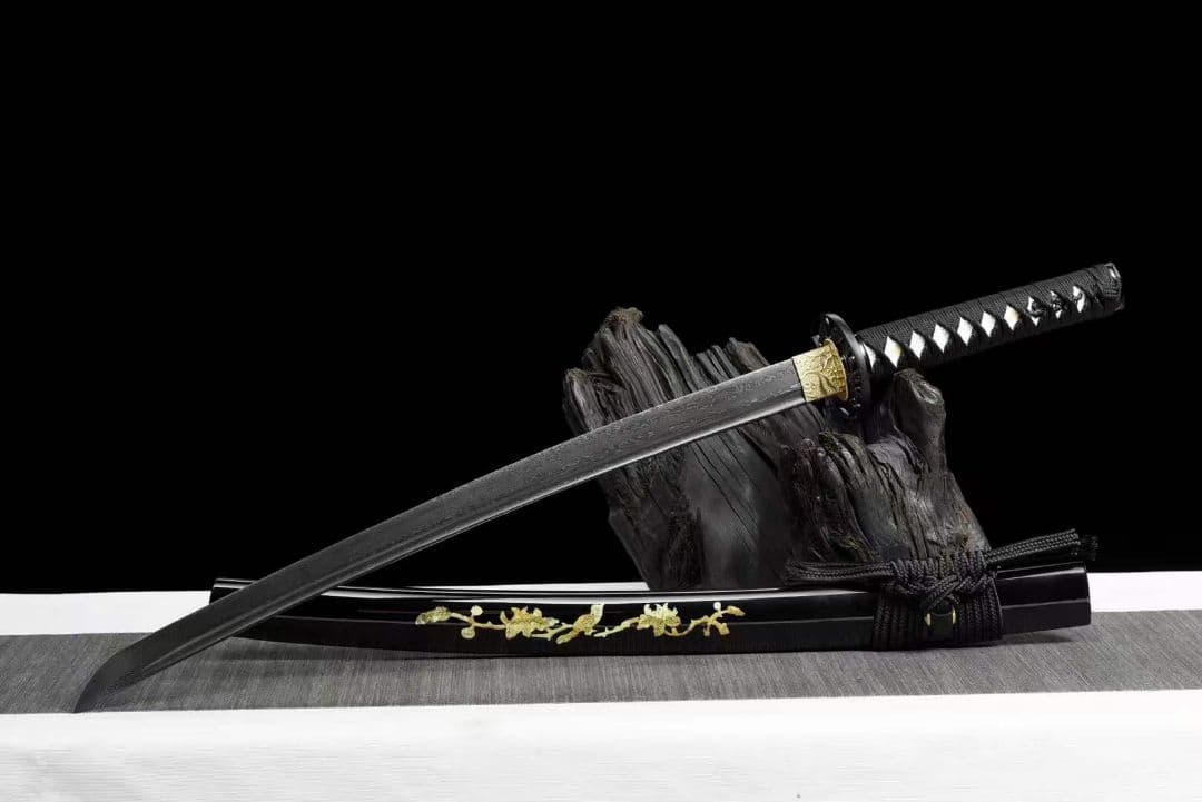 20寸髪黒模様鋼武士刀【梅】  武具　刀装具　日本刀　模造刀 居合刀 肋差